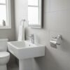 N086 ( ABS Chrome Plated Tissue Holder ) 4 Premium Wall-Mounted ABS Toilet Paper Holder | Chrome-Plated Plastic Tissue Dispenser with Hinged Protective Flap Cover