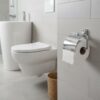N086 ( ABS Chrome Plated Tissue Holder ) 5 Premium Wall-Mounted ABS Toilet Paper Holder | Chrome-Plated Plastic Tissue Dispenser with Hinged Protective Flap Cover