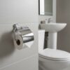 N086 ( ABS Chrome Plated Tissue Holder ) 6 Premium Wall-Mounted ABS Toilet Paper Holder | Chrome-Plated Plastic Tissue Dispenser with Hinged Protective Flap Cover