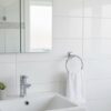 Premium Wall-Mounted ABS Towel Ring | Chrome-Plated Plastic Hand Towel Holder Loop with Capsule Base Plate