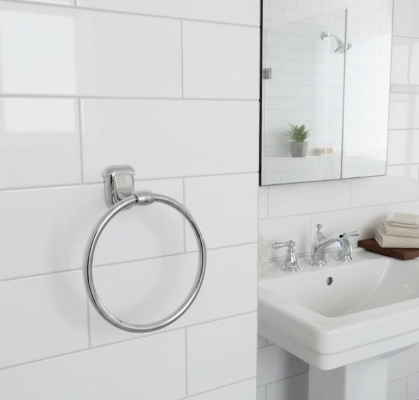 Premium Wall-Mounted ABS Towel Ring | Chrome-Plated Plastic Hand Towel Holder Loop with Capsule Base Plate