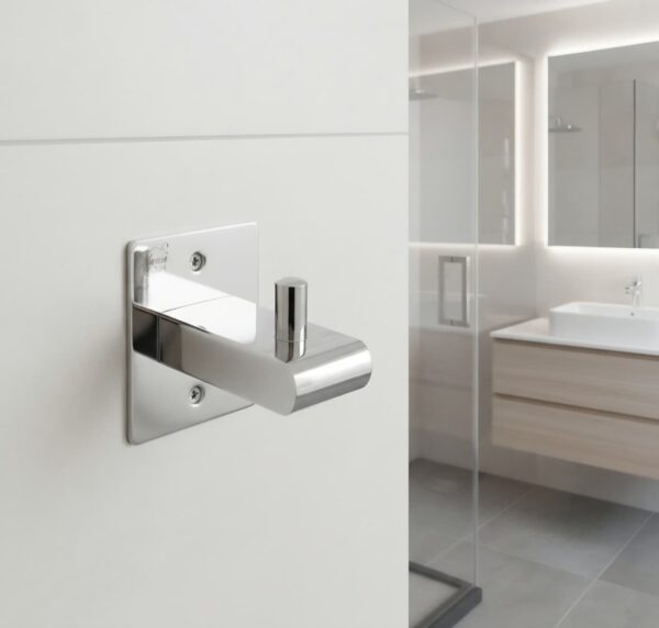 N099 SLIM – Slim-square Base(ss304) Heavy Duty Hook 3 SLIM Premium Wall-Mounted SS304 Heavy-Duty Hook | Mirror-Polished Slim-Square Base Single Robe & Coat Hanger with Solid Upright Retention Peg