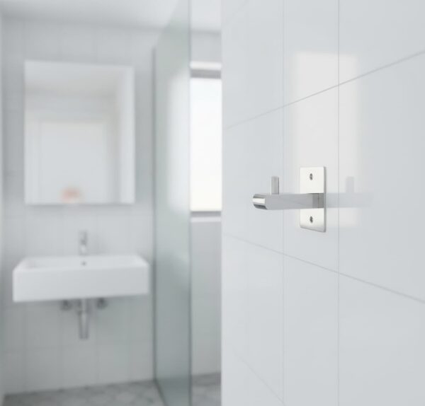 N099 SLIM – Slim-square Base(ss304) Heavy Duty Hook 6 SLIM Premium Wall-Mounted SS304 Heavy-Duty Hook | Mirror-Polished Slim-Square Base Single Robe & Coat Hanger with Solid Upright Retention Peg