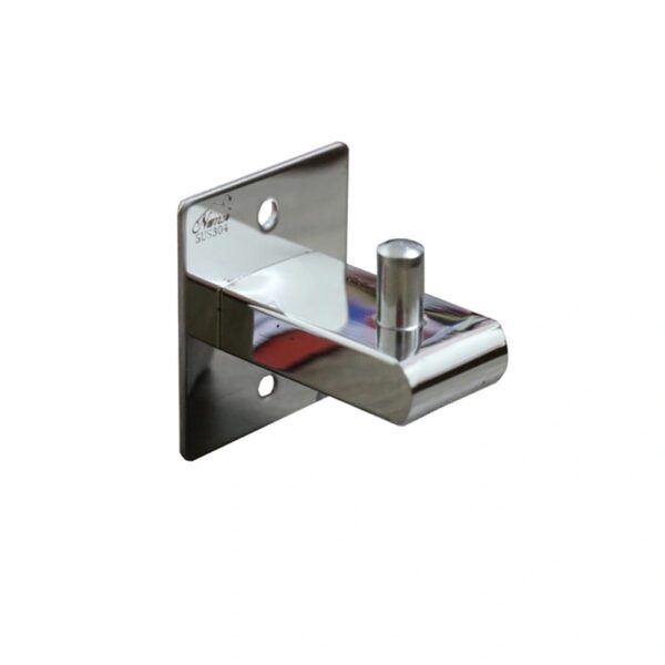 N099 SLIM – Slim-square Base(ss304) Heavy Duty Hook SLIM Premium Wall-Mounted SS304 Heavy-Duty Hook | Mirror-Polished Slim-Square Base Single Robe & Coat Hanger with Solid Upright Retention Peg