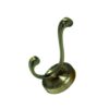N102 – ( W62-1 Double Hook with Engraved Pattern Antique Brass ) Premium Wall-Mounted Circular Plate Double Hook | Antique Brass Dual Robe & Towel Hanger with Engraved Pattern Base