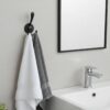 Premium Wall-Mounted Multi-Prong Hook | Matte Black Tiered Robe & Towel Hanger with Decorative Circular Patterned Base
