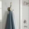 N107 – ( W52 – Single Copper, Double Sided Hook ) 7 Premium Wall-Mounted Multi-Prong Hook | Antique Copper Tiered Robe & Towel Hanger with Decorative Circular Patterned Base