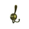 Premium Wall-Mounted Multi-Prong Hook | Antique Brass Tiered Robe & Towel Hanger with Decorative Circular Patterned Base