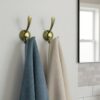 Premium Wall-Mounted Multi-Prong Hook | Antique Brass Tiered Robe & Towel Hanger with Decorative Circular Patterned Base