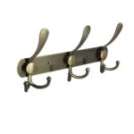 Premium Wall-Mounted 3-Hook Rail | Antique Copper Multi-Prong Robe & Towel Hanger with Rustic Brushed Finish