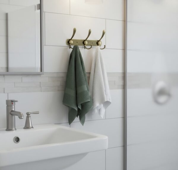 Premium Wall-Mounted 3-Hook Rail | Antique Copper Multi-Prong Robe & Towel Hanger with Rustic Brushed Finish