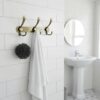 Premium Wall-Mounted 3-Hook Rail | Antique Copper Multi-Prong Robe & Towel Hanger with Rustic Brushed Finish