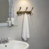 Premium Wall-Mounted 3-Hook Rail | Antique Copper Multi-Prong Robe & Towel Hanger with Rustic Brushed Finish