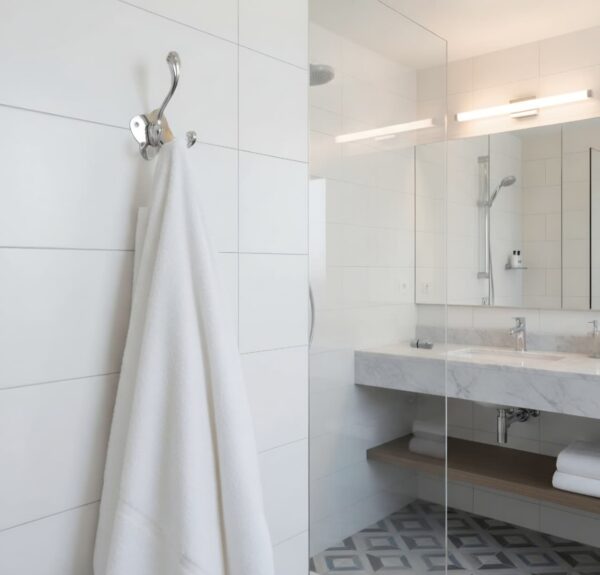 N132 – ( W94 – Double Hook with a Butterfly Plate ) 3 Premium Wall-Mounted Four-Lobe Plate Double Hook | Mirror-Polished Chrome Dual Robe & Towel Hanger with Decorative Butterfly-Wing Base