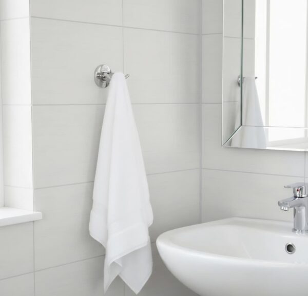 N170 – ( Double Sided Cloth Hook ) 2 Premium Wall-Mounted Cylindrical Double Hook | Polished Stainless Steel Dual Robe & Towel Hanger with Circular Flange Base