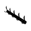Premium Wall-Mounted Utility Rail | Heavy-Duty 5-Piece Dual-Hook Storage Organizer Track (10 Hooks Total) – Classic Black