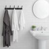 Premium Wall-Mounted Utility Rail | Heavy-Duty 5-Piece Dual-Hook Storage Organizer Track (10 Hooks Total) – Classic Black