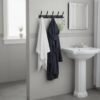 Premium Wall-Mounted Utility Rail | Heavy-Duty 5-Piece Dual-Hook Storage Organizer Track (10 Hooks Total) – Classic Black
