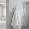 Premium Wall-Mounted Multi-Prong Hook | Mirror Chrome Tiered Robe & Towel Hanger with Decorative Circular Patterned Base