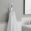 Premium Wall-Mounted Multi-Prong Hook | Mirror Chrome Tiered Robe & Towel Hanger with Decorative Circular Patterned Base