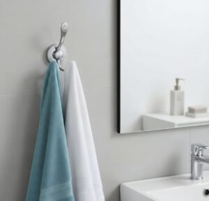 Premium Wall-Mounted Multi-Prong Hook | Mirror Chrome Tiered Robe & Towel Hanger with Decorative Circular Patterned Base