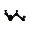 N247 – High Density 4 Nob Adjustable Hooks – Black Premium Wall-Mounted High-Density Adjustable Hook Rail | Flexible 4-Knob Folding Towel & Coat Hanger with Matte Black Finish