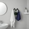 N247 – High Density 4 Nob Adjustable Hooks – Black 5 Premium Wall-Mounted High-Density Adjustable Hook Rail | Flexible 4-Knob Folding Towel & Coat Hanger with Matte Black Finish