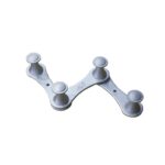 N248 – High Density 4 Nob Adjustable Hook Premium Wall-Mounted High-Density Adjustable Hook Rail | Flexible 4-Knob Folding Towel & Coat Hanger with Satin Silver Finish