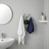N248 – High Density 4 Nob Adjustable Hook 4 Premium Wall-Mounted High-Density Adjustable Hook Rail | Flexible 4-Knob Folding Towel & Coat Hanger with Satin Silver Finish