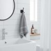 Premium Wall-Mounted Square Plate Double Hook | Sleek Matte Black Dual Robe & Towel Hanger with Heavy-Duty "Duck Feet" Split-Prong Chassis