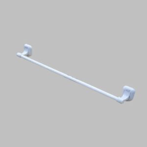 N262 – ( ABS White Plastic Towel Bar 50cm ) Premium Wall-Mounted ABS Towel Rail | 50cm Durable White Plastic Single Bathroom Towel Bar Hanging Rod