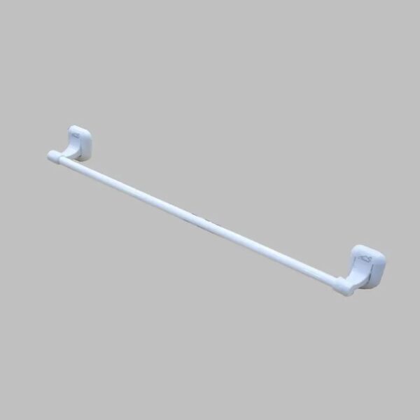 Premium Wall-Mounted ABS Towel Rail | 50cm Durable White Plastic Single Bathroom Towel Bar Hanging Rod