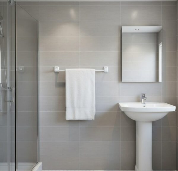 Premium Wall-Mounted ABS Towel Rail | 50cm Durable White Plastic Single Bathroom Towel Bar Hanging Rod