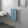 Premium Wall-Mounted ABS Towel Rail | 50cm Durable White Plastic Single Bathroom Towel Bar Hanging Rod
