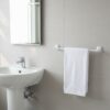 Premium Wall-Mounted ABS Towel Rail | 50cm Durable White Plastic Single Bathroom Towel Bar Hanging Rod