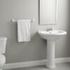 Premium Wall-Mounted ABS Towel Rail | 50cm Durable White Plastic Single Bathroom Towel Bar Hanging Rod
