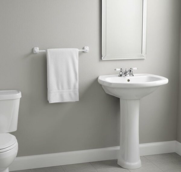 Premium Wall-Mounted ABS Towel Rail | 50cm Durable White Plastic Single Bathroom Towel Bar Hanging Rod