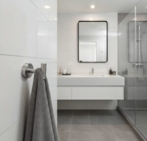 N265 – ( SS304 – Heavy Duty Hook, Matt ) 4 Premium Wall-Mounted SS304 Heavy-Duty T-Bar Hook | Matte Brushed Stainless Steel Dual Robe & Towel Hanger with Circular Flange Base