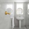 Premium High-Density Wall-Mounted Double Hook | Elegant Champagne Gold Dual Robe & Towel Hanger with Ornate Sculpted Flange Base