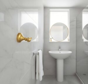 Premium High-Density Wall-Mounted Double Hook | Elegant Champagne Gold Dual Robe & Towel Hanger with Ornate Sculpted Flange Base