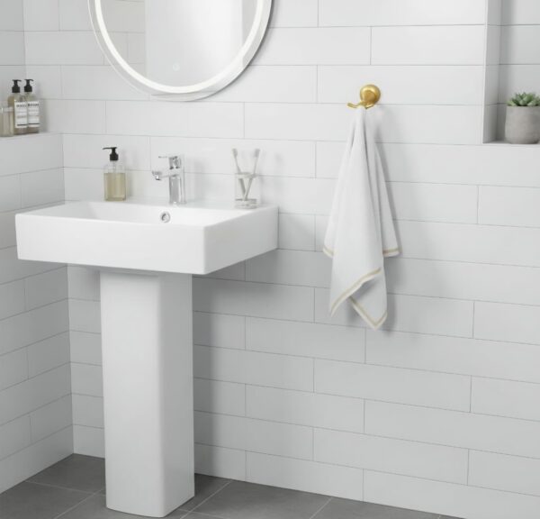 Premium High-Density Wall-Mounted Double Hook | Elegant Champagne Gold Dual Robe & Towel Hanger with Ornate Sculpted Flange Base