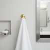 Premium High-Density Wall-Mounted Double Hook | Elegant Champagne Gold Dual Robe & Towel Hanger with Ornate Sculpted Flange Base