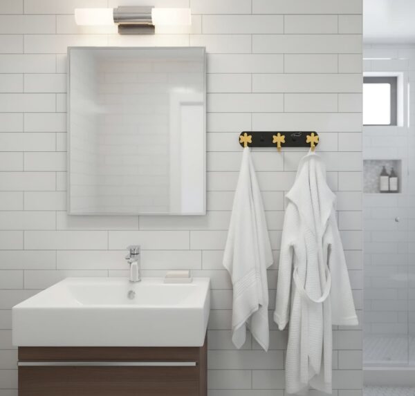 Luxury Wall-Mounted 3-Hook Rail | Matte Black & Champagne Gold Multi-Robe & Towel Hanger with Clover Decorative Accents