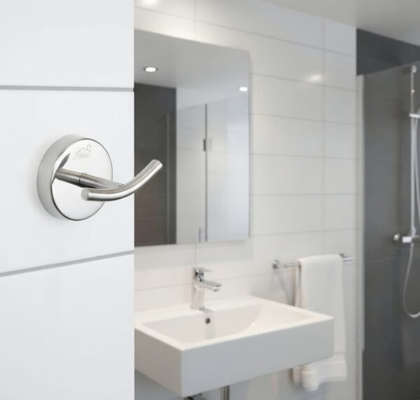Premium Wall-Mounted Heavy Duty Yoke Hook | Mirror-Polished Chrome T-Bar Dual Robe & Towel Hanger with Circular Flange Base