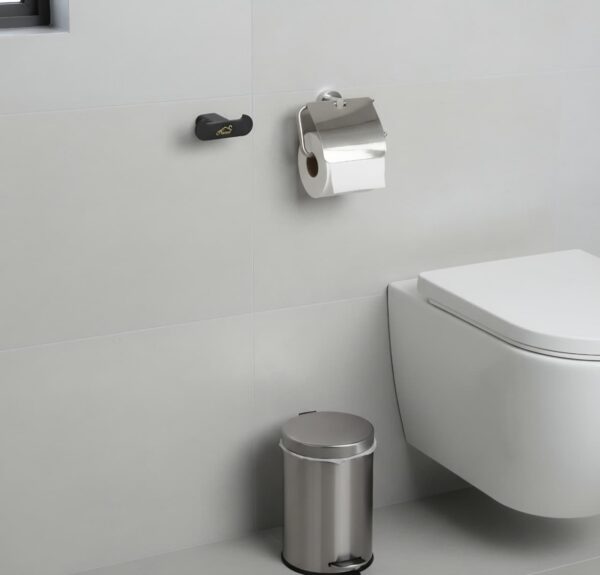 N307 – Premium Gun Grey ( Yoke ) Hook 4 Premium Wall-Mounted Heavy-Duty Yoke Hook | Modern Gun Grey T-Bar Dual Robe & Towel Hanger with Sleek Oval-Profile Stem