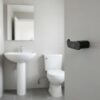 N307 – Premium Gun Grey ( Yoke ) Hook 7 Premium Wall-Mounted Heavy-Duty Yoke Hook | Modern Gun Grey T-Bar Dual Robe & Towel Hanger with Sleek Oval-Profile Stem