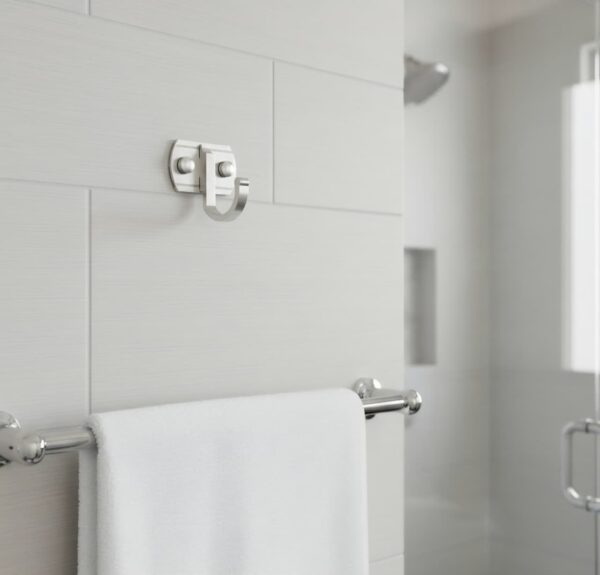 N347 – Single Hook – High Density Aluminium 4 Premium Wall-Mounted Single Utility Hook | High-Density Aluminium Towel & Coat Hanger with Heavy-Duty Dual Anchor Plates