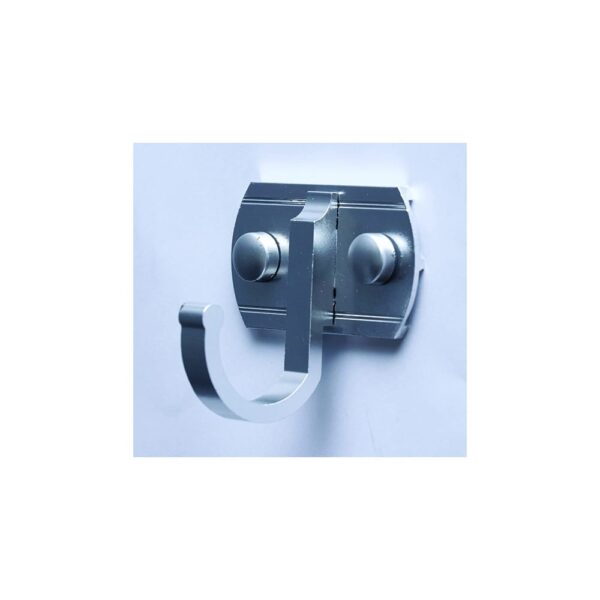 N347 – Single Hook – High Density Aluminium Premium Wall-Mounted Single Utility Hook | High-Density Aluminium Towel & Coat Hanger with Heavy-Duty Dual Anchor Plates