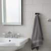 N354 – Premium Square Double Hook ( Concealed Screws ) – Black 2 Premium Wall-Mounted Square Double Hook | Minimalist Matte Black Dual Robe & Towel Hanger with Concealed Mounting System