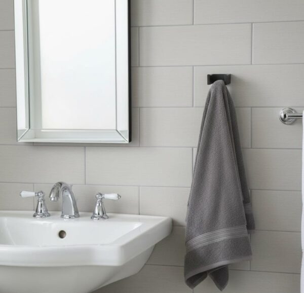 N354 – Premium Square Double Hook ( Concealed Screws ) – Black 2 Premium Wall-Mounted Square Double Hook | Minimalist Matte Black Dual Robe & Towel Hanger with Concealed Mounting System